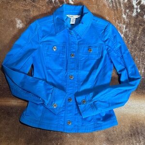 Vibrant Blue Denim looking Jacket
